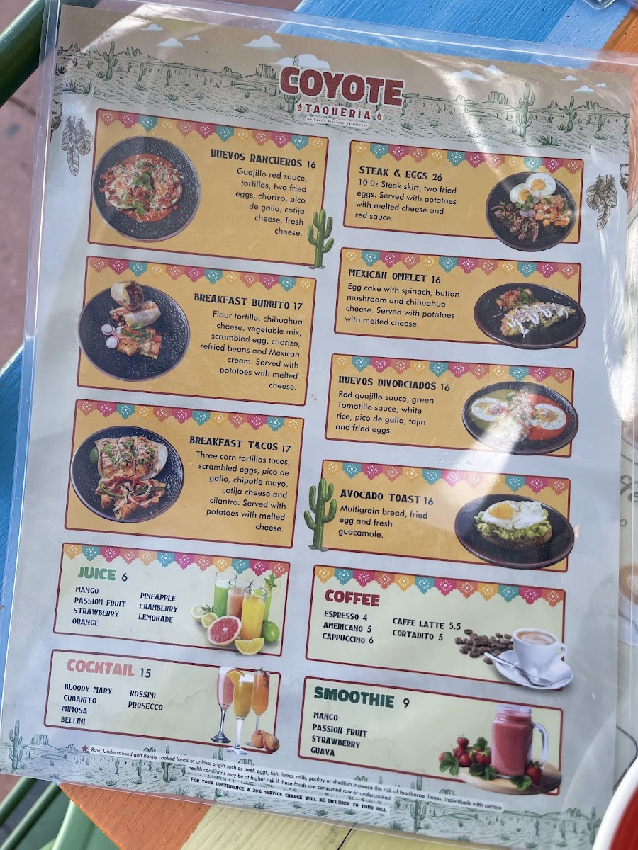 Coyote Taqueria Menu - Image 6